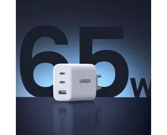 Сетевое зарядное устройство UGREEN CD275 65W 2C1A Fast Charger White EU (UGR-90496)