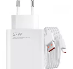 Сетевое зарядное устройство Xiaomi 67W HyperCharge Combo (Type-A) (BHR9465EU) White