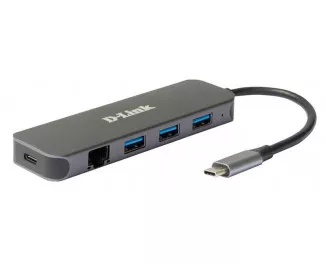 Сетевой адаптер D-Link DUB-2334 1xGE, 3xUSB 3.0, 1xUSB-C, USB-C
