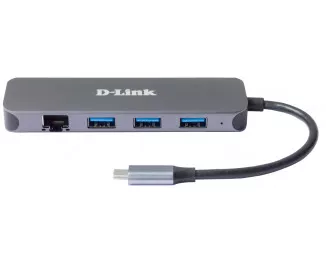 Сетевой адаптер D-Link DUB-2334 1xGE, 3xUSB 3.0, 1xUSB-C, USB-C