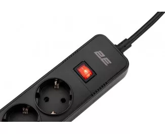 Сетевой фильтр 2E 5хSchuko, 2 м (2E-SP515M2USBBK)