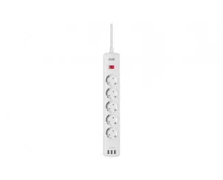Сетевой фильтр 2E 5хSchuko, 2 м (2E-SP515M2USBWH)