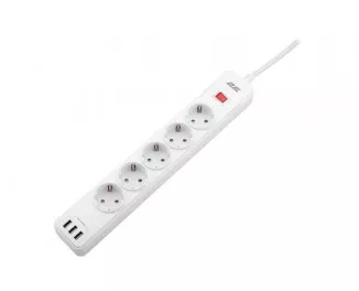Сетевой фильтр 2E 5хSchuko, 2 м (2E-SP515M2USBWH)