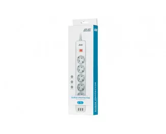 Сетевой фильтр 2E 5хSchuko, 2 м (2E-SP515M2USBWH)
