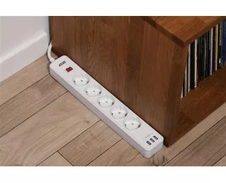 Сетевой фильтр 2E 5хSchuko, 2 м (2E-SP515M2USBWH)