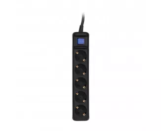Сетевой фильтр 2E 5хТип F, 3х1.5мм кв, 16A, 10м, Black (2E-U05ES15M10BK)