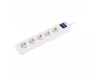 Сетевой фильтр 2E 5хТип F, 3х1.5мм кв, 16A, 10м, White (2E-U05ES15M10WH)