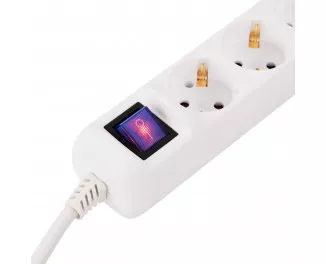 Сетевой фильтр 2E 5хТип F, 3х1.5мм кв, 16A, 10м, White (2E-U05ES15M10WH)
