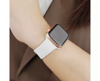 Силиконовый плетёный монобраслет для Apple Watch 42/44mm Braided Solo Loop White (S/140-150mm)