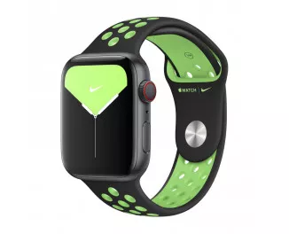 Силіконовий ремінець для Apple Watch 38/40/41 mm Apple Nike Sport Band Black/Lime Blast (MXQW2)