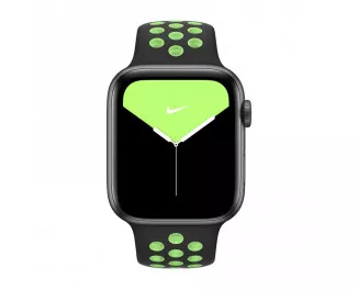 Силиконовый ремешок для Apple Watch 38/40/41 mm Apple Nike Sport Band Black/Lime Blast (MXQW2)