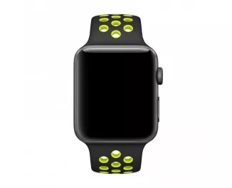 Силіконовий ремінець для Apple Watch 38/40/41 mm Apple Nike Sport Band Black/Volt (MTMN2)