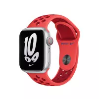 Силиконовый ремешок для Apple Watch 38/40/41 mm Apple Nike Sport Band Bright Crimson/Gym Red - M/L (MPGY3)