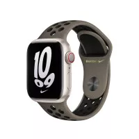 Силиконовый ремешок для Apple Watch 38/40/41 mm Apple Nike Sport Band Olive Grey/Black - S/M (MPGU3)