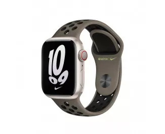 Силиконовый ремешок для Apple Watch 38/40/41 mm Apple Nike Sport Band Olive Grey/Black - S/M (MPGU3)