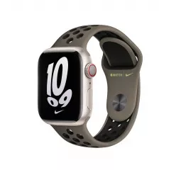 Силиконовый ремешок для Apple Watch 38/40/41 mm Apple Nike Sport Band Olive Grey/Black (MPGT3)