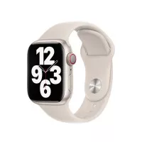 Силиконовый ремешок для Apple Watch 38/40/41 mm Apple Sport Band Starlight (MKU93)