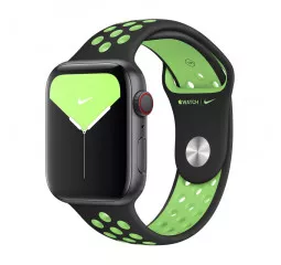 Силиконовый ремешок для Apple Watch 38/40/41mm Apple Nike Sport Band Black/Lime Blast (MXQW2)