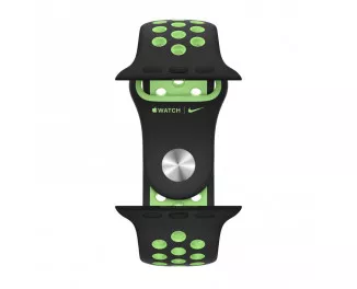 Силиконовый ремешок для Apple Watch 38/40/41mm Apple Nike Sport Band Black/Lime Blast (MXQW2)