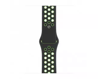 Силиконовый ремешок для Apple Watch 38/40/41mm Apple Nike Sport Band Black/Lime Blast (MXQW2)