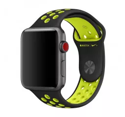 Силиконовый ремешок для Apple Watch 38/40/41mm Apple Nike Sport Band Black/Volt (MQ2H2)