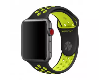 Силиконовый ремешок для Apple Watch 38/40/41mm Apple Nike Sport Band Black/Volt (MQ2H2)