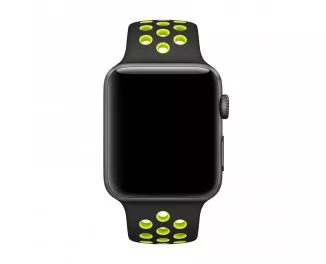 Силиконовый ремешок для Apple Watch 38/40/41mm Apple Nike Sport Band Black/Volt (MQ2H2)
