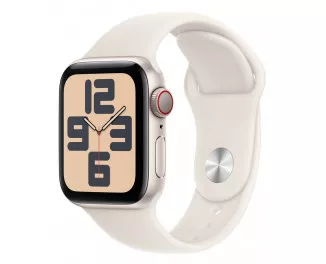 Силиконовый ремешок для Apple Watch 40mm Apple Sport Band Starlight - S/M (MYJ33)