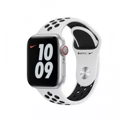 Силиконовый ремешок для Apple Watch 44/45/46 mm Apple Nike Sport Band Pure Platinum/Black (ML893)