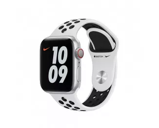 Силиконовый ремешок для Apple Watch 44/45/46 mm Apple Nike Sport Band Pure Platinum/Black (ML893)