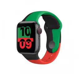 Силиконовый ремешок для Apple Watch 45mm Apple Sport Band Black Unity (MUQ73)
