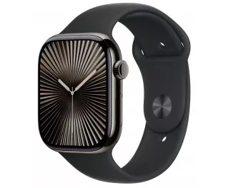 Силиконовый ремешок для Apple Watch 46mm Apple Sport Band Black - M/L (MXM43)