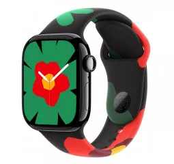 Силиконовый ремешок для Apple Watch 46mm Apple Sport Band Black Unity - Unity Bloom - M/L (MYGX3)