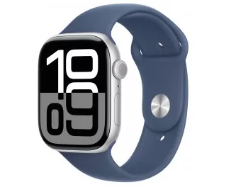 Силиконовый ремешок для Apple Watch 46mm Apple Sport Band Denim - M/L (MXLW3)