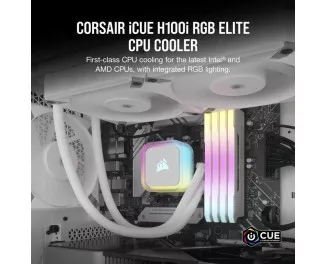 Система водяного охлаждения Corsair iCUE H100i RGB Elite White (CW-9060078-WW)