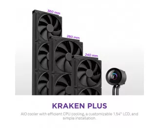 Система водяного охлаждения NZXT Kraken Plus V2 360mm AIO liquid cooler w/Displ (RL-KN360-B2)