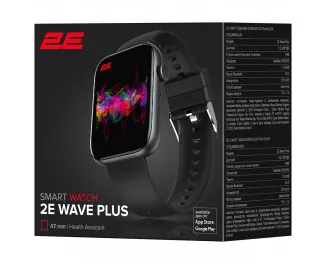Смарт-часы 2E Wave Plus 47mm Black (2E-CWW12BK)