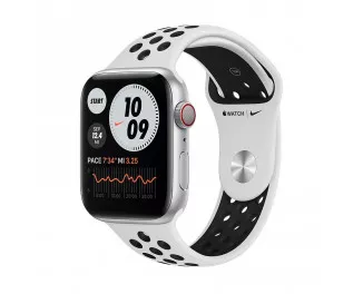 Смарт-годинник Apple Watch Nike SE GPS + Cellular 40mm Silver Aluminum Case with Pure Platinum/Black Nike Sport Band (MKR43)