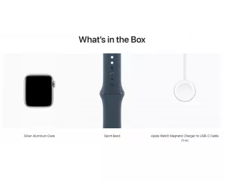 Смарт-годинник Apple Watch SE 2 (2023) GPS 44mm Silver Aluminum Case with Storm Blue Sport Band - M/L (MREE3QP/A)