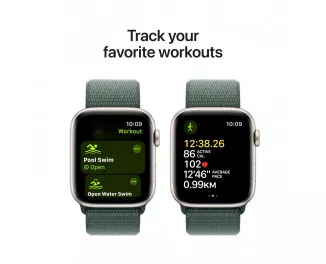 Смарт-часы Apple Watch SE 2 (2024) GPS 40mm Starlight Aluminum Case with Lake Green Sport Loop (MXEH3)