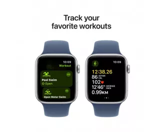 Смарт-часы Apple Watch SE 2 (2024) GPS 44mm Silver Aluminum Case with Blue Cloud Sport Loop (MXET3)