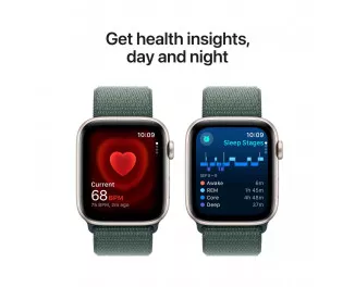Смарт-часы Apple Watch SE 2 (2024) GPS 44mm Starlight Aluminum Case with Lake Green Sport Loop (MXEW3)