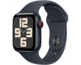Смарт-часы Apple Watch SE 2 (2024) GPS + Cellular 44mm Midnight Aluminum Case with Midnight Sport Band - M/L (MXG23, MNPY3, MNU03, MRH73)