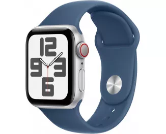 Смарт-часы Apple Watch SE 2 (2024) GPS + Cellular 44mm Silver Aluminum Case with Denim Sport Band - M/L (MXG53, MXGQ3)