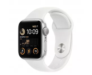 Смарт-часы Apple Watch SE 2 GPS 44mm Silver Aluminum Case with Slate White Sport Band - M/L (MNTJ3)