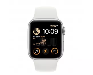 Смарт-часы Apple Watch SE 2 GPS 44mm Silver Aluminum Case with Slate White Sport Band - M/L (MNTJ3)