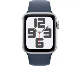 Смарт-часы Apple Watch SE (2023) GPS 44mm Silver Aluminum Case with Storm Blue Sport Band - M/L (MREE3QP/A)