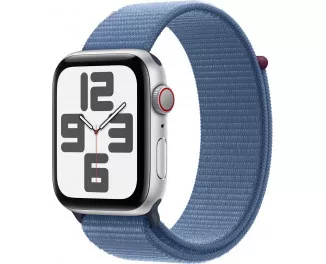 Смарт-часы Apple Watch SE (2023) GPS + Cellular 40mm Silver Aluminum Case with Winter Blue Sport Loop (MRGQ3)