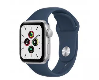 Смарт-годинник Apple Watch SE GPS 44mm Silver Aluminum Case with Abyss Blue Sport Band (MKQ43)