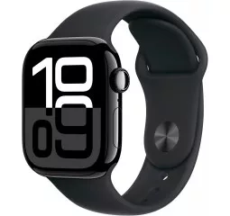 Смарт-годинник Apple Watch Series 10 GPS 42mm Jet Black Aluminum Case with Black Sport Band - S/M (MWWE3)